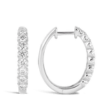 Quintessential 1.04 Carat Oval Diamond Hoop Earrings in 18ct White Gold Hardy Brothers 