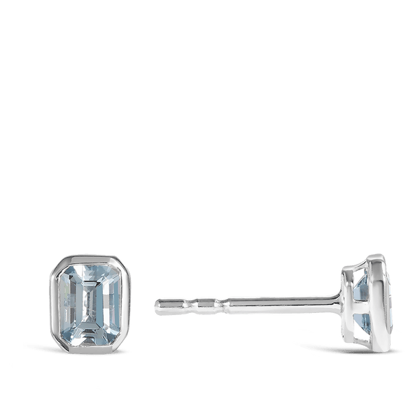 Quintessential Colour Aquamarine Earrings in 18ct White Gold Hardy Brothers 