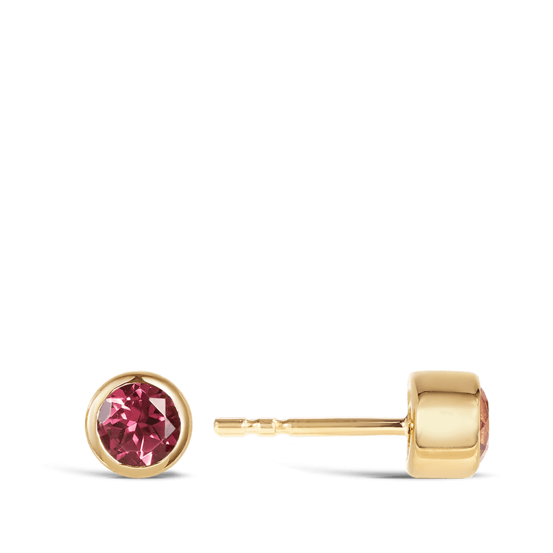 Quintessential Colour Pink Tourmaline Earrings in 18ct Yellow Gold Hardy Brothers 