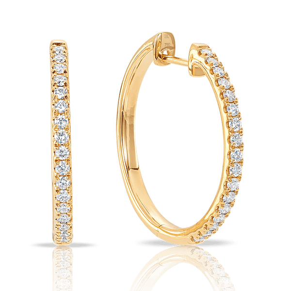 Quintessential 0.50 Carat Diamond Hoop Earrings in 18ct Yellow Gold Hardy Brothers Jewellers