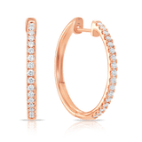 Quintessential 0.50 Carat Diamond Hoop Earrings in 18ct Rose Gold Hardy Brothers 