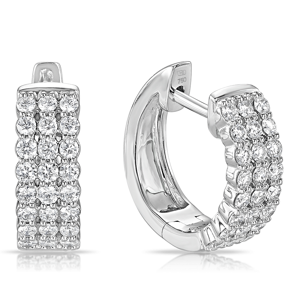 Quintessential 0.50 Carat Diamond Hoop Earrings in 18ct White Gold Hardy Brothers Jewellers