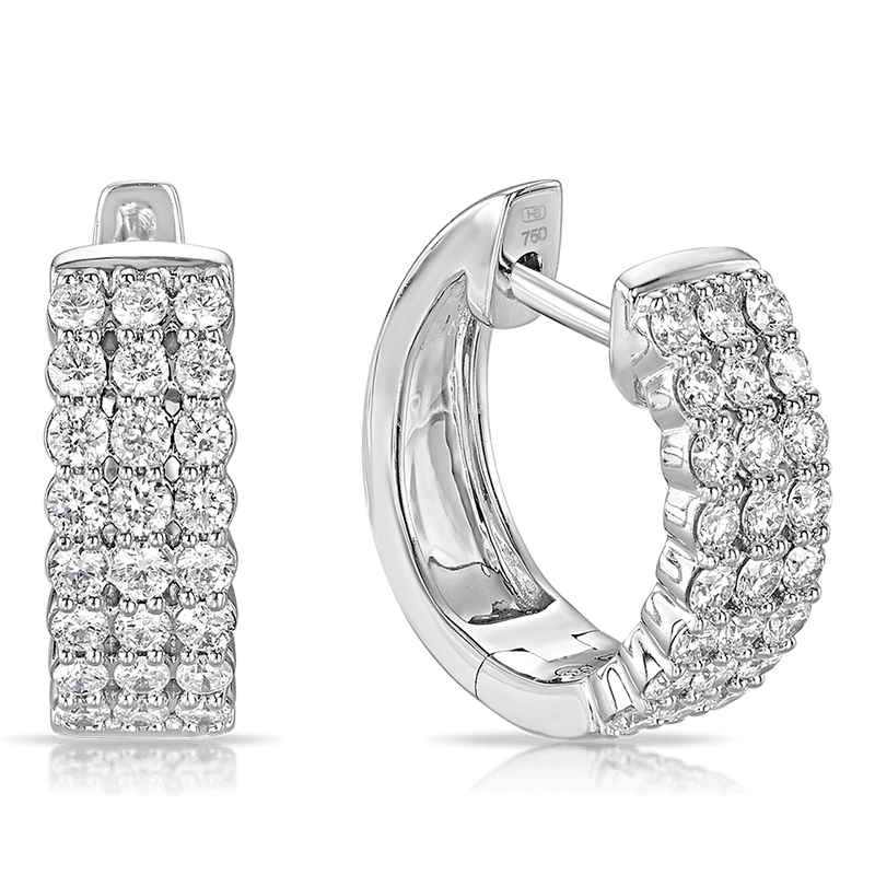 Quintessential 0.50 Carat Diamond Hoop Earrings in 18ct White Gold Hardy Brothers Jewellers