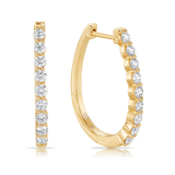 Quintessential 1.00 Carat Oval Diamond Hoop Earrings in 18ct Yellow Gold Hardy Brothers 