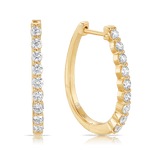 Quintessential 1.00 Carat Oval Diamond Hoop Earrings in 18ct Yellow Gold Hardy Brothers 