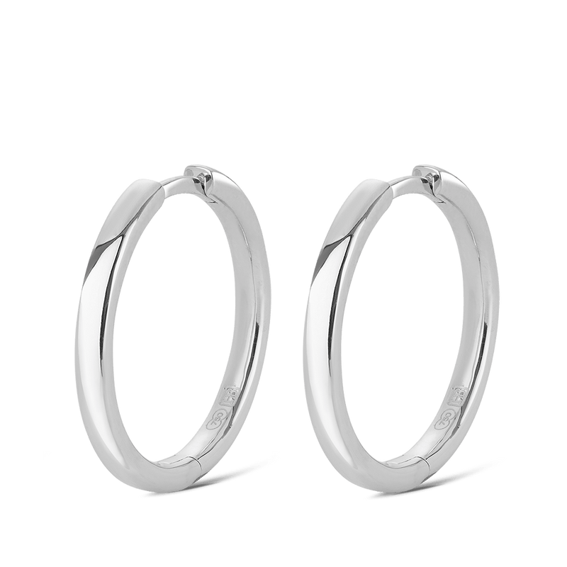 Quintessential 18ct White Gold Hoop Earrings Hardy Brothers 