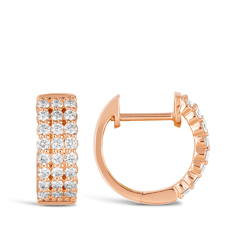 Quintessential 0.50 Carat Diamond Hoop Earrings in 18ct Rose Gold Hardy Brothers Jewellers