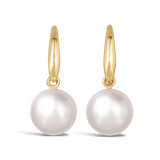 Shepherd Hook Akoya Pearl Earrings in 18ct Yellow Gold Hardy Brothers Jewellers