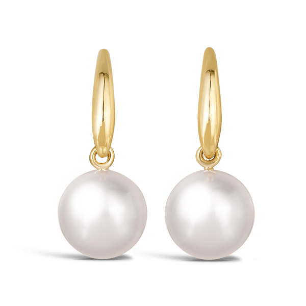 Shepherd Hook Akoya Pearl Earrings in 18ct Yellow Gold Hardy