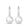 Shepherd Hook Akoya Pearl Earrings in 18ct White Gold Hardy Brothers Jewellers