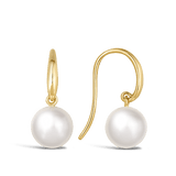 Shepherd Hook Akoya Pearl Earrings in 18ct Yellow Gold Hardy Brothers Jewellers