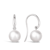 Shepherd Hook Akoya Pearl Earrings in 18ct White Gold Hardy Brothers Jewellers