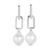 Paperclip Baroque South Sea Pearl Drop Earrings in Silver Hardy Brothers Jewellers