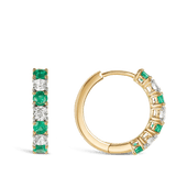 Yellow Gold Diamond and Emerald Huggies Hardy Brothers Jewellers