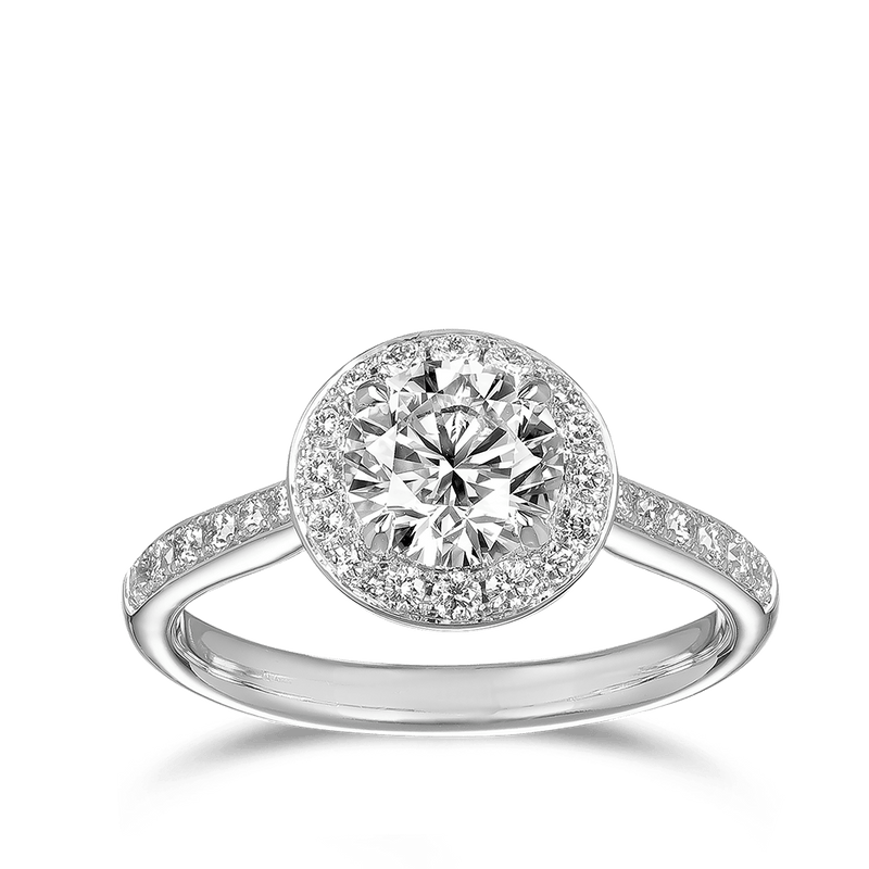 1.36ct Round Brilliant Cut Halo Engagement Ring Hardy Brothers Jewellers