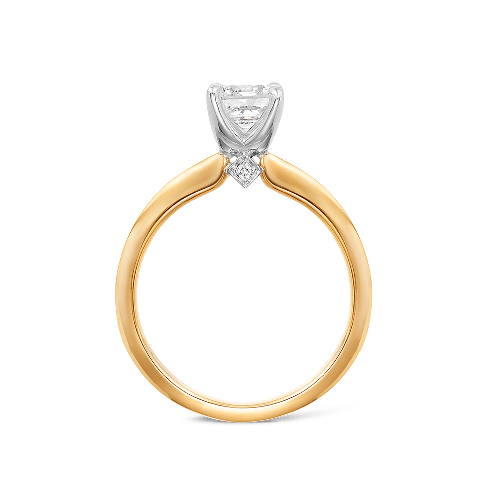 Paeonia 1.52 Carat Emerald Cut Solitaire Engagement Ring in 18ct Yellow Gold Hardy Brothers