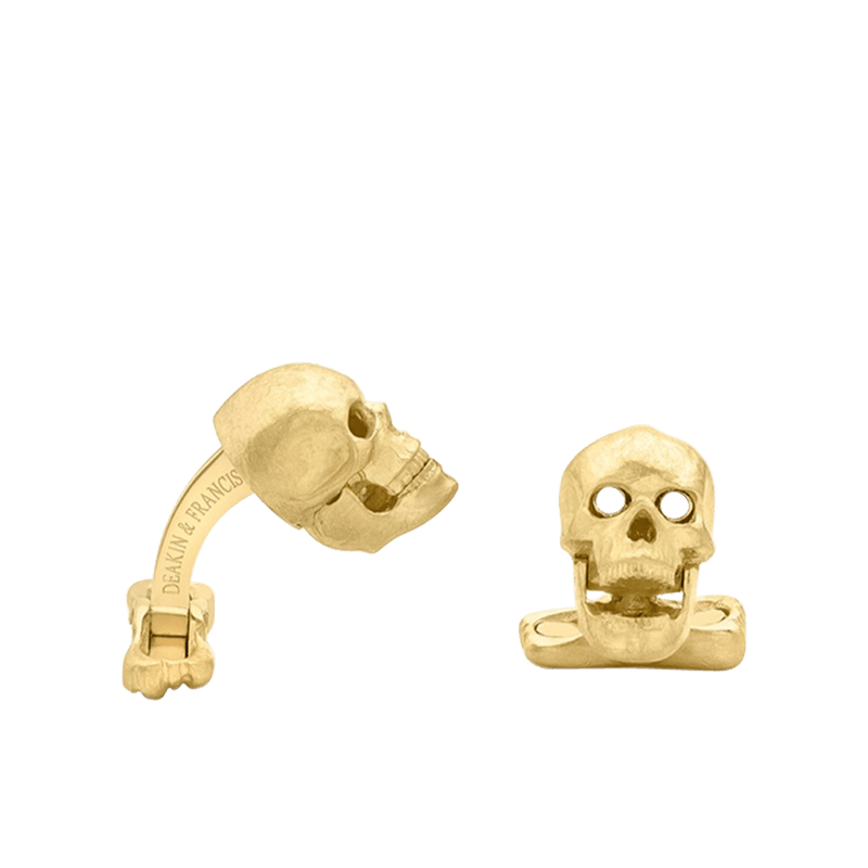 18ct Yellow Gold and Diamond Skull Cufflinks Hardy Brothers Jewellers