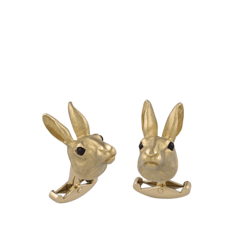 18ct Yellow Gold Hare Cufflinks Hardy Brothers Jewellers