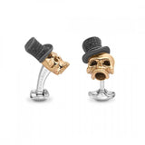 Sterling Silver and Gold Plated Spinel Skull Cufflinks Hardy Brothers Jewellers