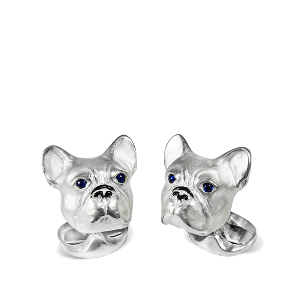 Sterling Silver French Bulldog Cufflinks Hardy Brothers Jewellers