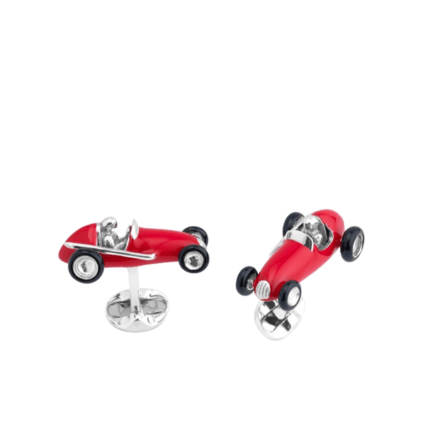 Sterling Silver Red Racing Car Cufflinks Hardy Brothers Jewellers