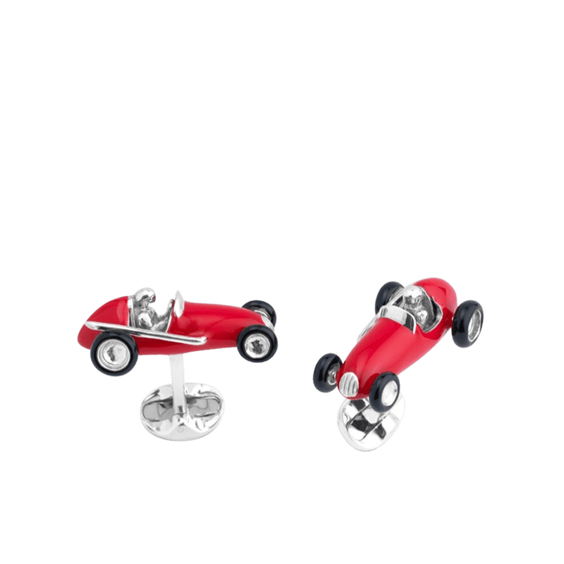 Sterling Silver Red Racing Car Cufflinks Hardy Brothers Jewellers