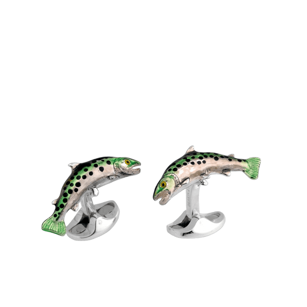Sterling Silver Trout Cufflinks Hardy Brothers Jewellers
