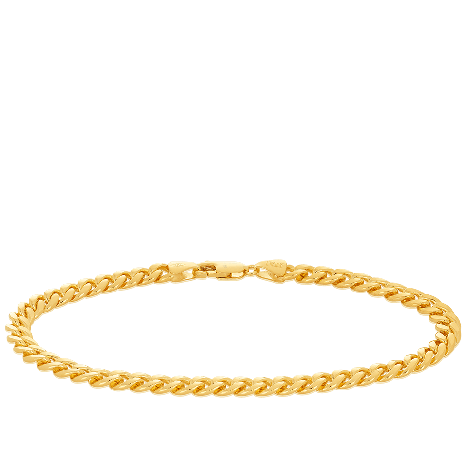 Miami Link Chain Bracelet in 18ct Yellow Gold Hardy Brothers Jewellers