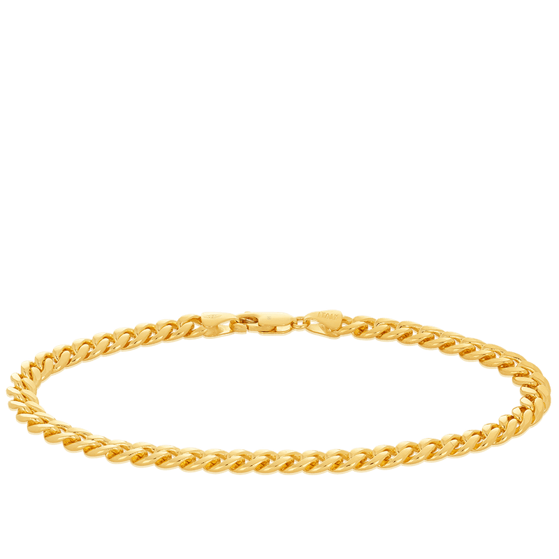 Miami Link Chain Bracelet in 18ct Yellow Gold Hardy Brothers Jewellers 