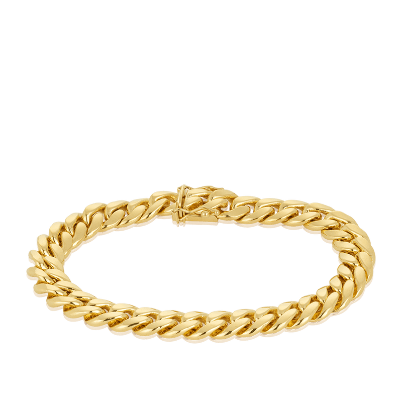 Miami Link Bracelet in 18ct Yellow Gold Hardy Brothers Jewellers 
