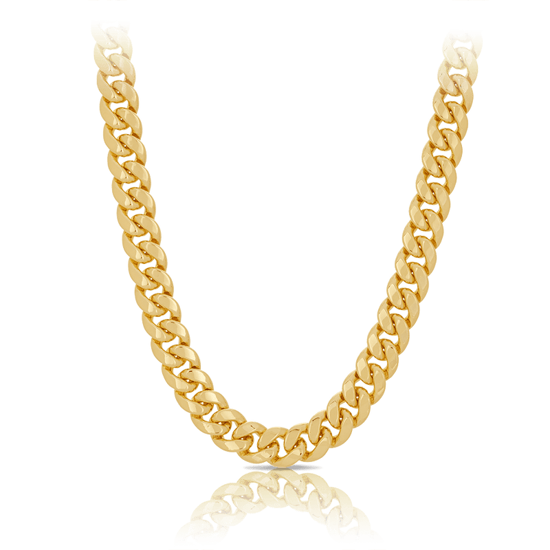 Miami Link Chain Necklace in 18ct Yellow Gold Hardy Brothers Jewellers 