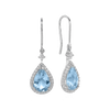 Aquamarine Drop Earrings with Diamonds in 18ct White Gold Hardy Brothers Jewellers 