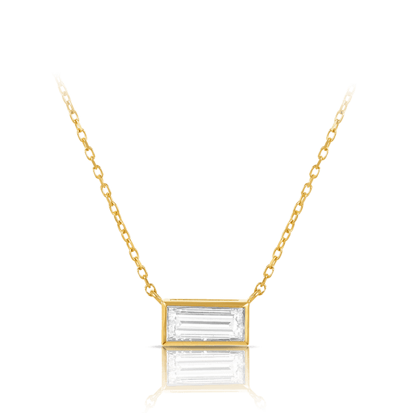 1.07 Carat Baguette Cut Diamond Necklace in 18ct Yellow Gold Hardy Brothers Jewellers 