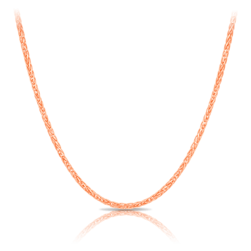 18ct Rose Gold Wheat Link Chain
