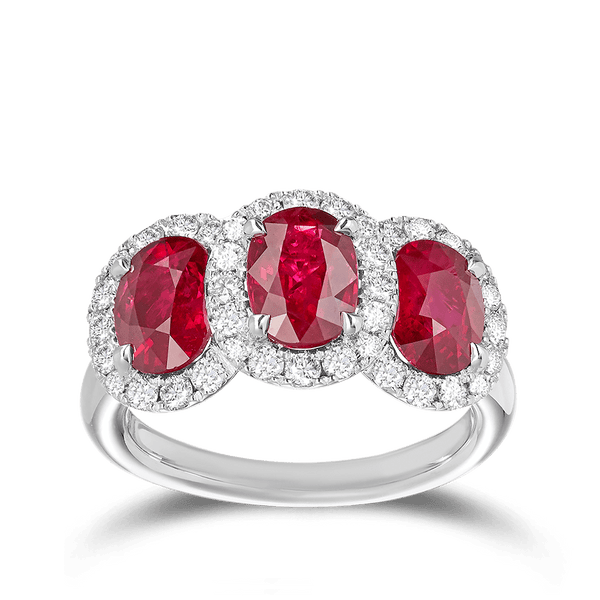 Ruby and Diamond Trilogy Dress Ring Hardy Brothers Jewellers