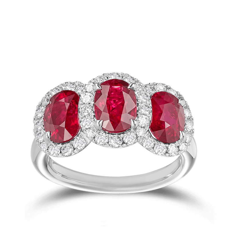 Ruby and Diamond Trilogy Dress Ring Hardy Brothers Jewellers