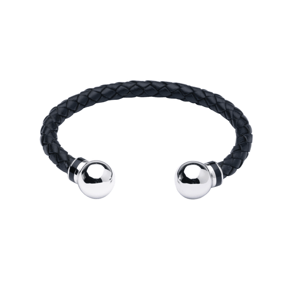 Leather Bangle With Silver Beads Hardy Brothers Jewellers