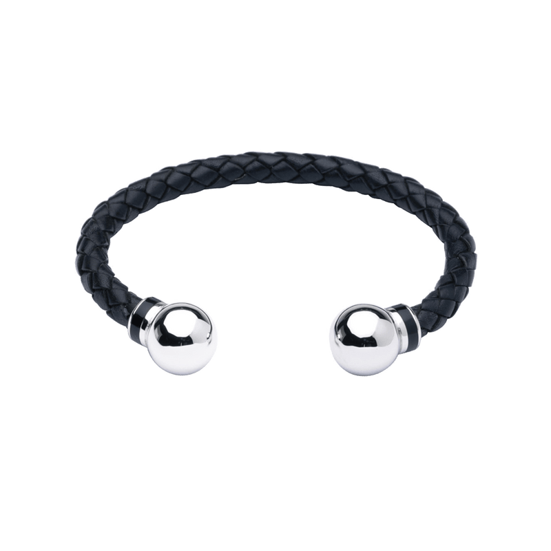Leather Bangle With Silver Beads Hardy Brothers Jewellers
