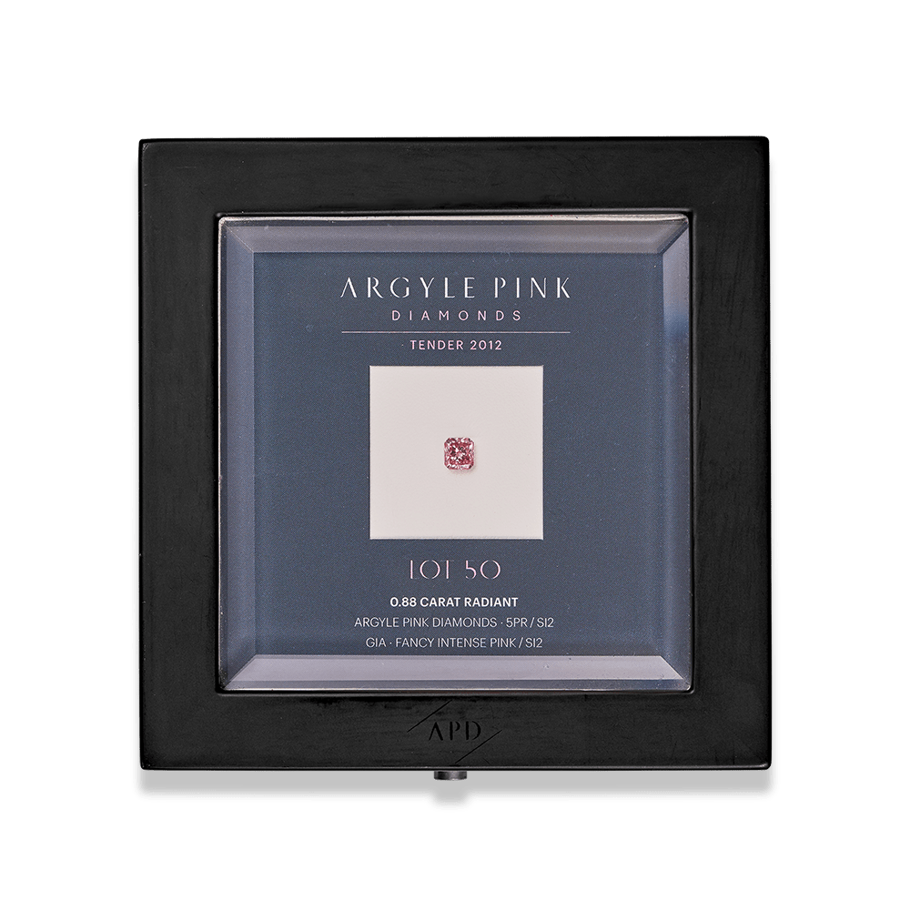 0.88 Carat Radiant Cut Argyle Pink Diamond Hardy Brothers 