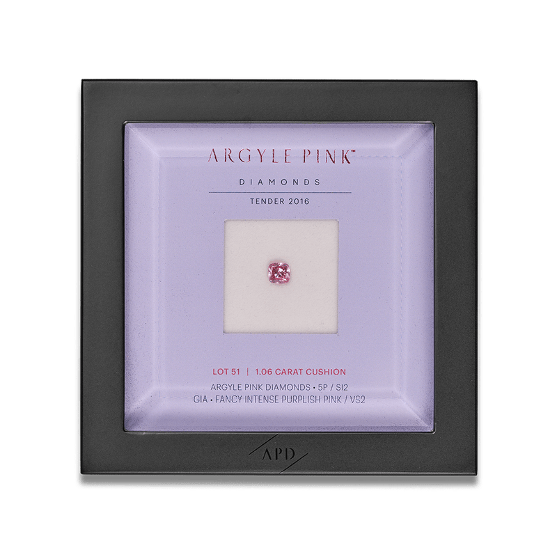 1.06 Carat Cushion Cut Argyle Pink Diamond Hardy Brothers 