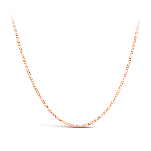 Flat Curb Link Chain in 18ct Rose Gold Hardy Brothers 