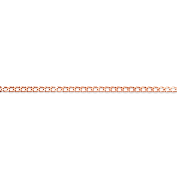 Flat Curb Link Chain in 18ct Rose Gold Hardy Brothers 