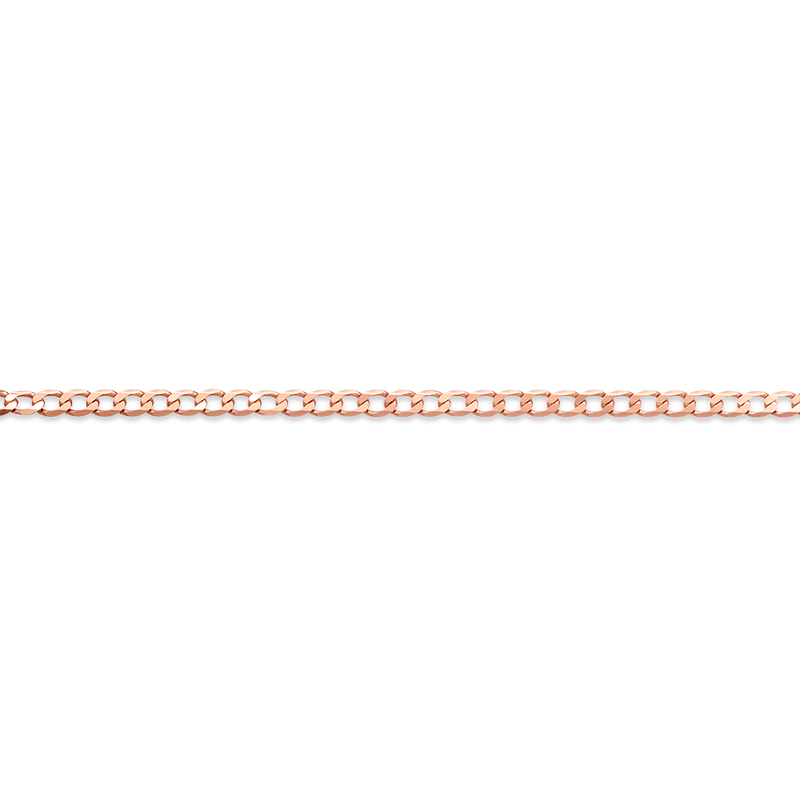 Flat Curb Link Chain in 18ct Rose Gold Hardy Brothers 