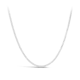 Flat Curb Link Chain in 18ct White Gold Hardy Brothers 