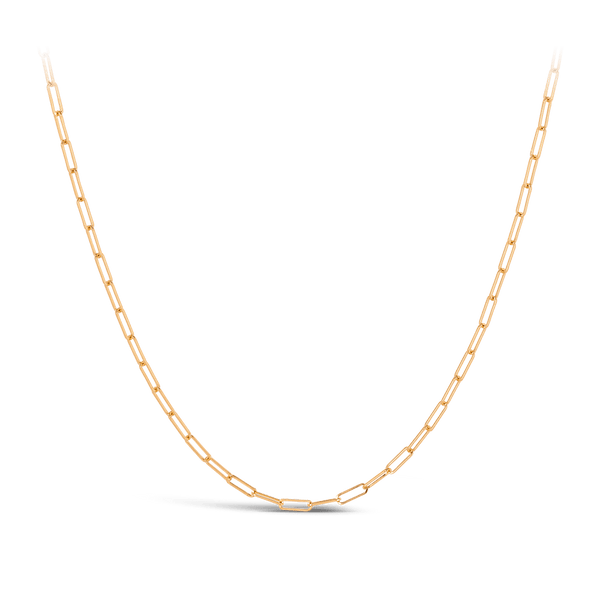 Paperclip Chain Necklace in 18ct Yellow Gold Hardy Brothers 