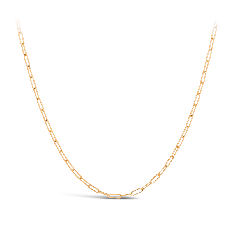 Paperclip Chain Necklace in 18ct Yellow Gold Hardy Brothers