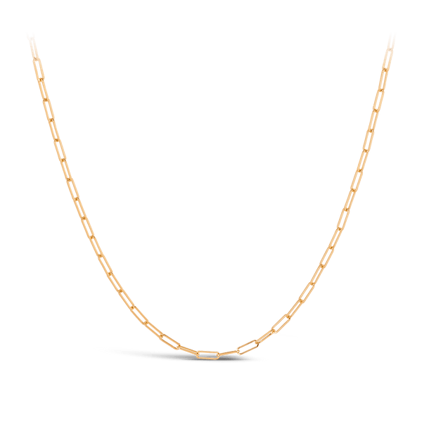 White gold paperclip online chain necklace