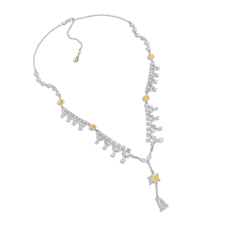 Vault 22.23 Carat Yellow and White Diamond Necklace Hardy Brothers 