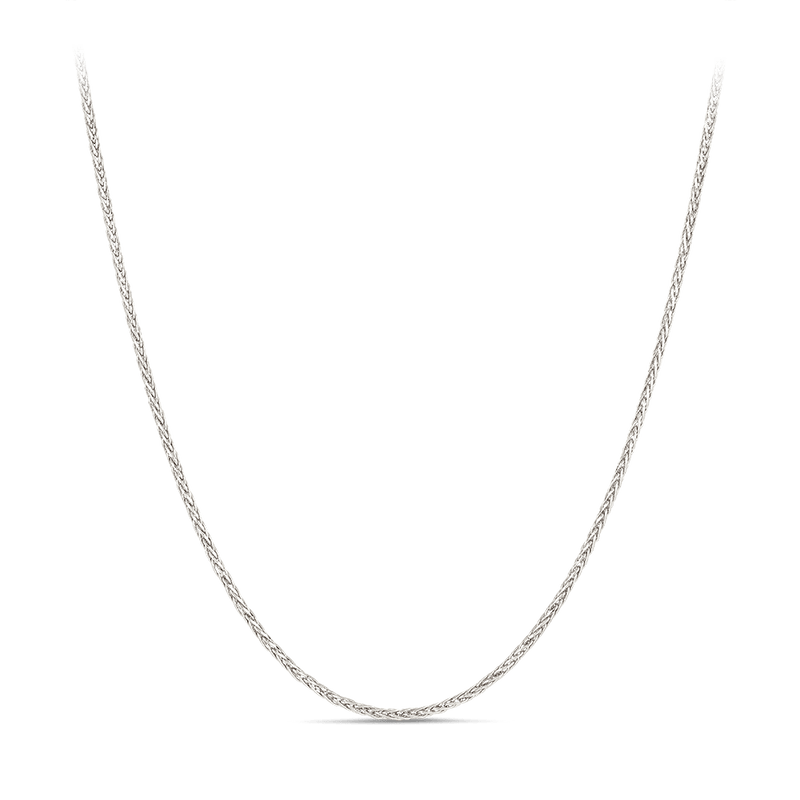 Wheat Chain Necklace in 18ct White Gold Hardy Brothers 