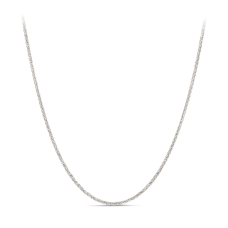 Wheat Chain Necklace in 18ct White Gold Hardy Brothers 